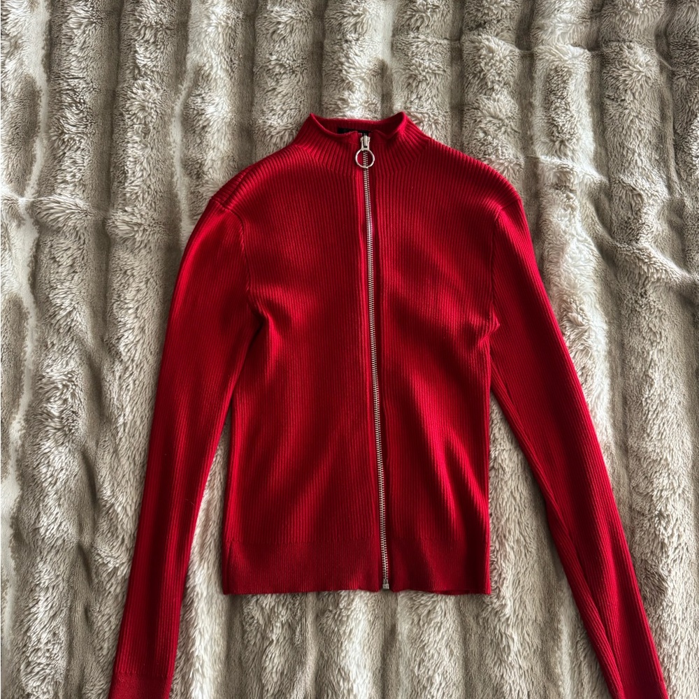 Forever 21 Cherry Ribbed Sweater
